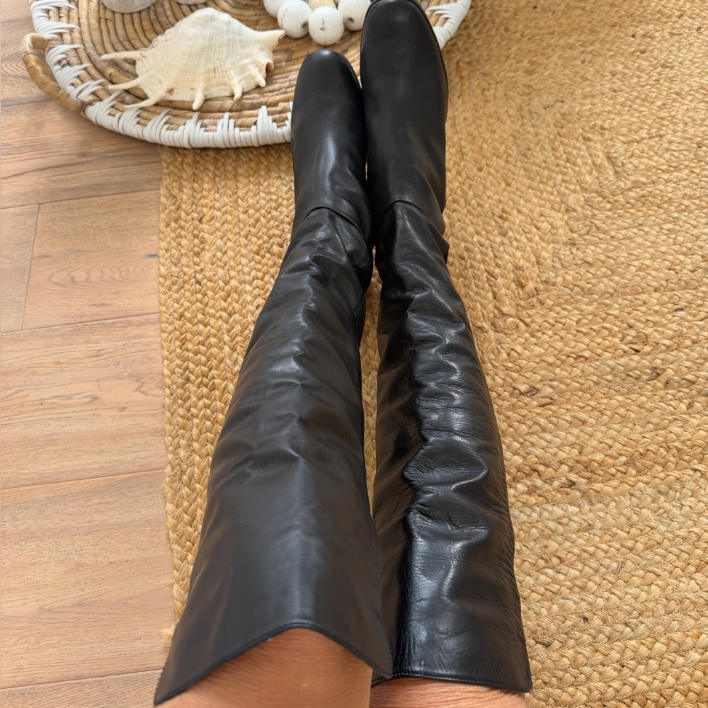 Revolve NWT Pura López Above Knee with hidden wedge Boots Sexy Fits 8.5 to 9 - Picture 8 of 15